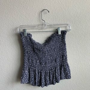 American Eagle Smocked Floral Crop Top